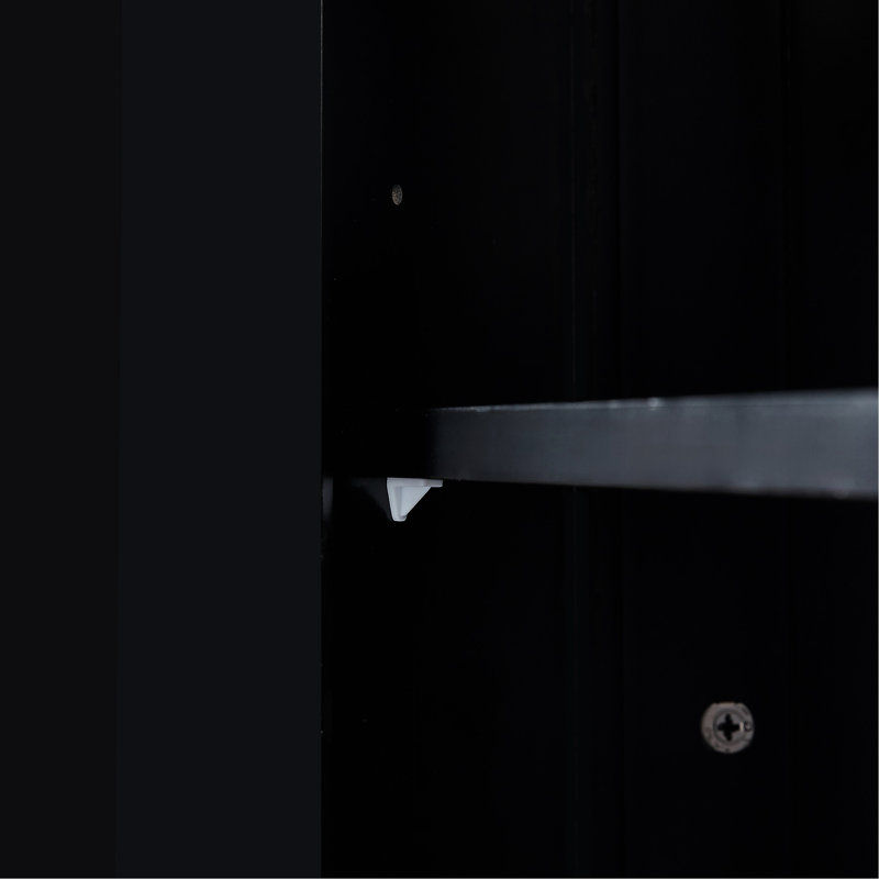 Adjustable Shelf Black Triangle Bathroom Cabinet, Board, Compact Design Cabinet For Different Spaces, With Shelf, Made Of