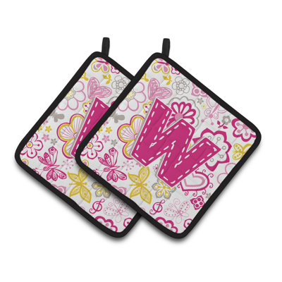 Fleurs et papillons Potholder