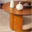Table basse ronde en bois 31,5 po avec 3 tabourets gigognes en tissu Teddy, ensemble de table centrale multifonctionnel avec rangement caché pour le salon