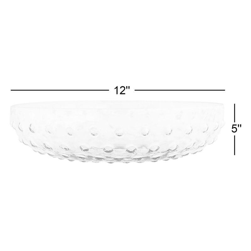Soto Round Glass Hobnail Serving Bowl