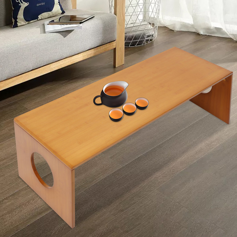 Table basse / pliable en bambou, H 11,81 po x L 39,37 po x l 14,57 po