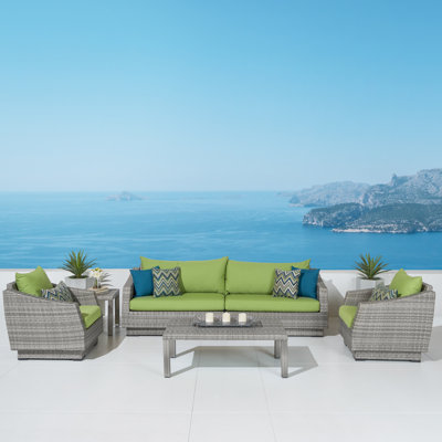 Fionnula Patio Sofa Seating Set with Sunbrella Cushions