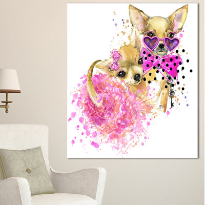 « jolie dog aquarelle », reproduction d’art sur toile tendue