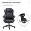 Chaise de bureau noire avec couture à haut dossier en losange, hauteur réglable, siège large pour grand et grand, pivotant à 360 °, hauteur confortable