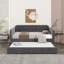 Lit de jour simple rembourré avec couchette et chargement USB, structure en velours pour le salon ou la chambre à coucher, aucun sommier nécessaire-2100634712