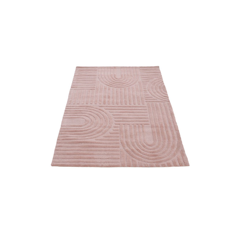Handcrafted Microfibre Rug in Peach, Rectangle 60 x 90cm