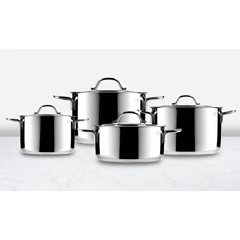 Ensemble de cuisine en acier inoxydable 8 pièces Hutch Kitchen Contempo