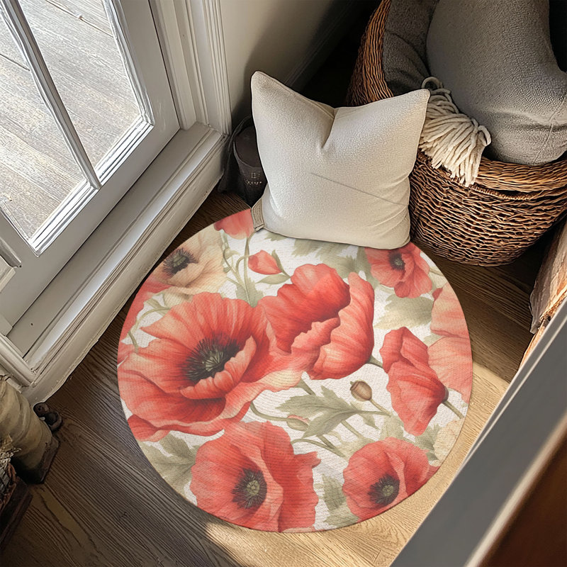 Flora Flow Braided Rug, Round 5'