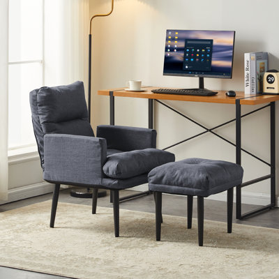 Nykeba Upholstered Accent Chair with Footstool