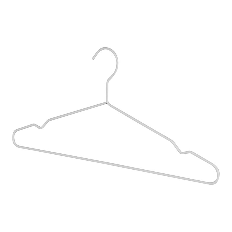 Metal Non-Slip Standard Hanger for Dress/Shirt/Sweater, White