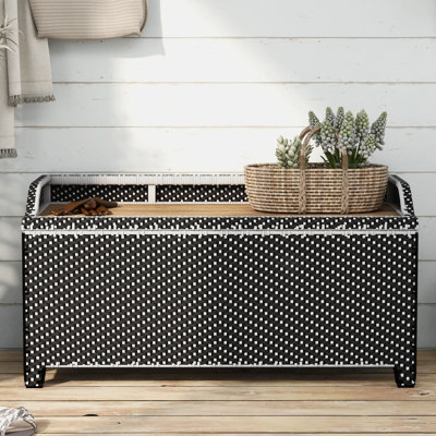 Banc de rangement en osier Angelah Tides