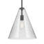 15.5" 1-Light Cone Pendant with Clear Seeded Glass-1558502749