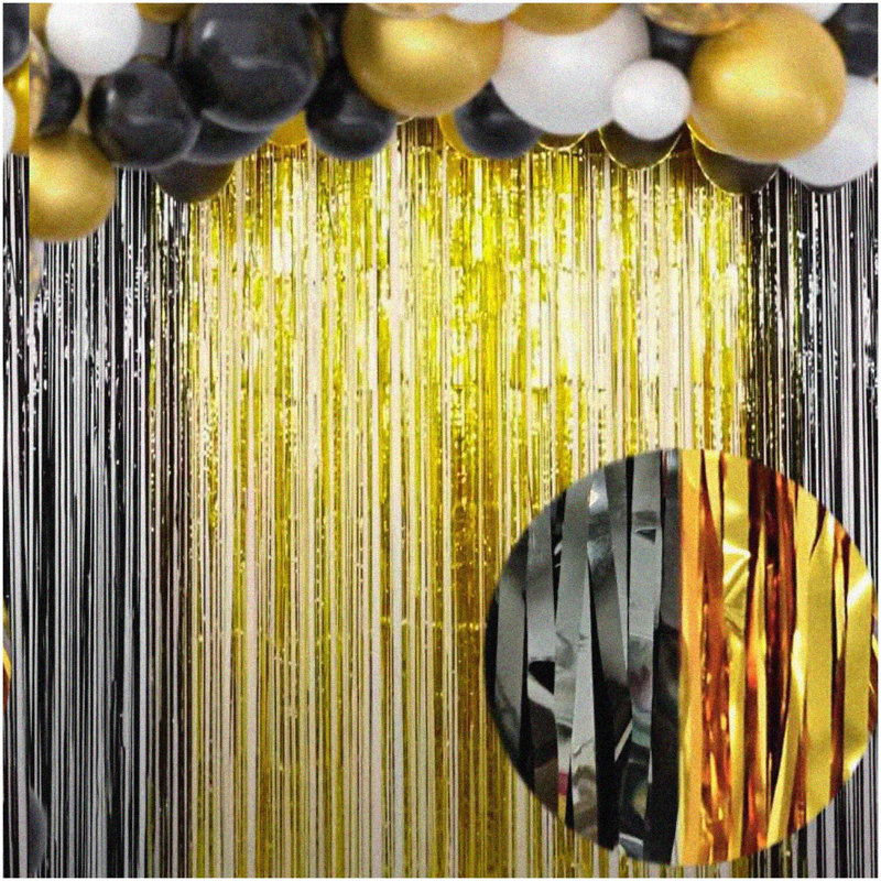 Golden Gala Paper Fan Decor Set - 6 Pack