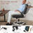Thick Armless Office Chair with Wheels – Adjustable Height PU Leather Mid Back Swivel Chair for Home, Bedroom, or Small Spaces – Ergonomic Design, Black