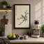 Blossoming Branch with Bird Japandi - Wrapped Canvas-912654971-912654972