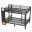 Lit en métal pour adolescents avec tablettes de rangement, tiroirs et panneau perforé-118440154