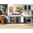 Style Rolling Kitchen Island With Drawer And Power Outlet, 53.5'' X 29.47'' 36.5'', White Cabinet Brown Top Drop Leaf 2 Ports, 53.5''W 29.47''D 36.5''H, Storage Cabinet, Metal Hinges-6714754