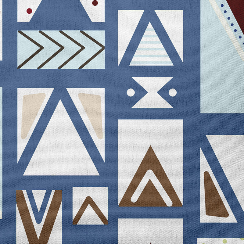 Geometric Reversible Throw Pillow, Medium Blue, 20" x 20", No