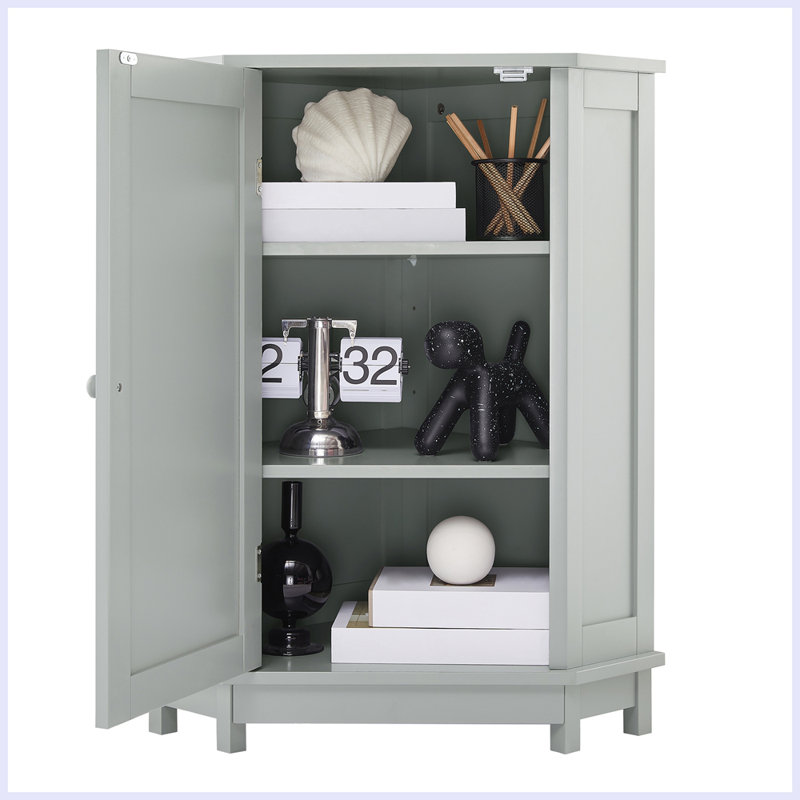 Armoire de salle de bain d'angle avec tablette réglable, Light Gray