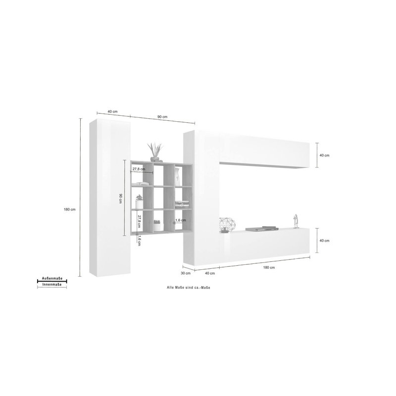 Mikenlee Rectangle Accent Cabinet, Glossy White