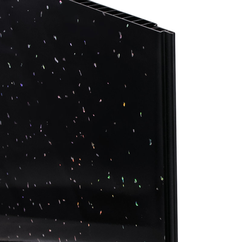 Fatebena 1000mm W x 2400mm H Bathroom Decorative PVC Wall Panel, Black