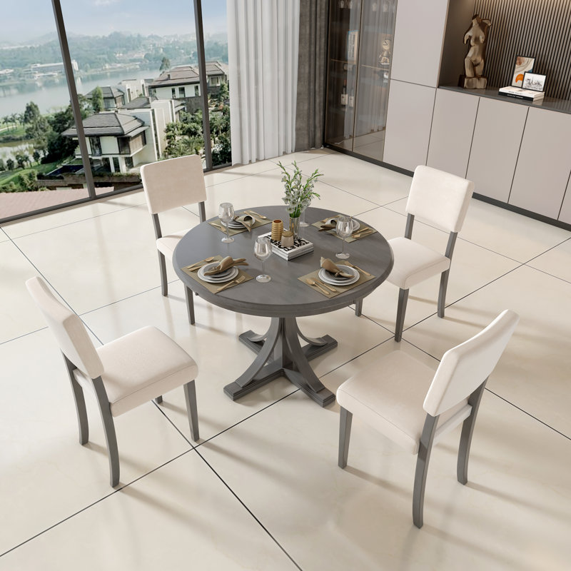 Ensemble repas pour 4 personnes Marthe, Gris foncé