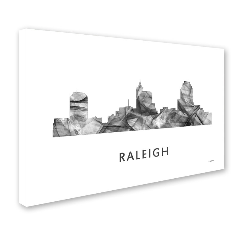 « raleigh north caroline horizon wb-bw » par marlene watson, impression sur toile tendue, H 12 po x l 19 po x P 2 po