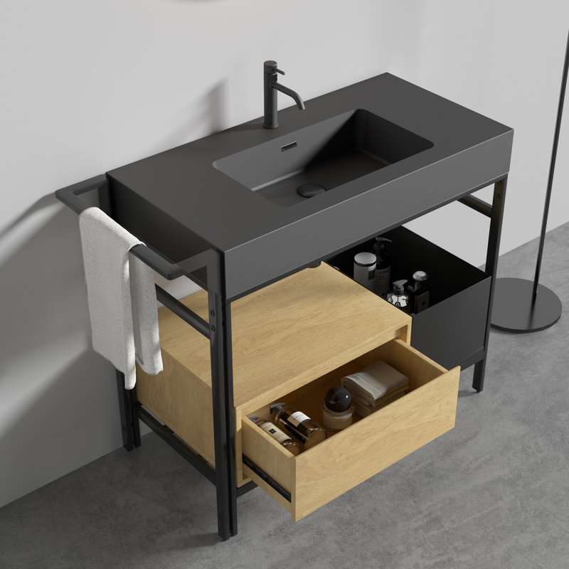 Meuble-lavabo de 36 po Forte, Noir