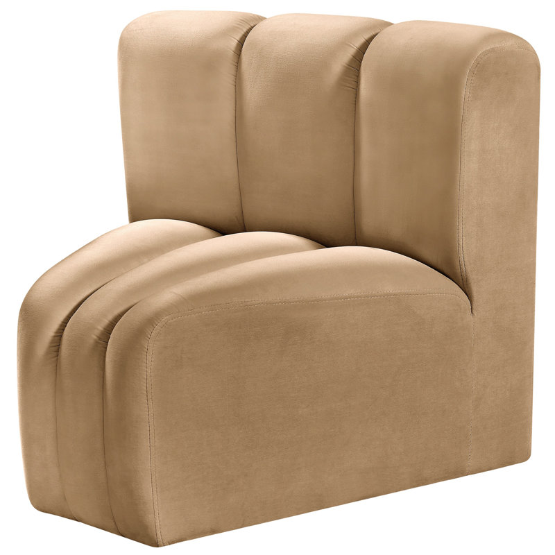 Chaise d'appoint Holdina, Velours brun clair