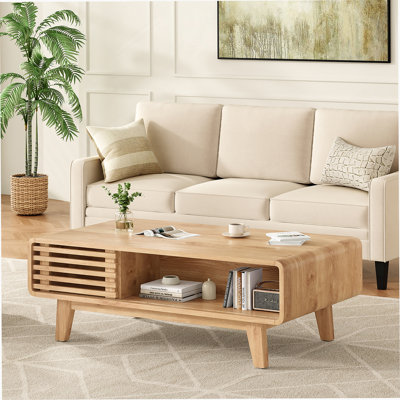 Table basse, tables de salon, table moderne avec rangement, table basse Mid Century