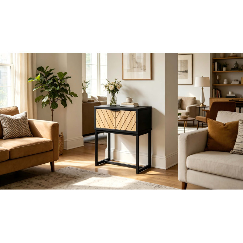 Console moderne compacte avec tiroir de rangement caché