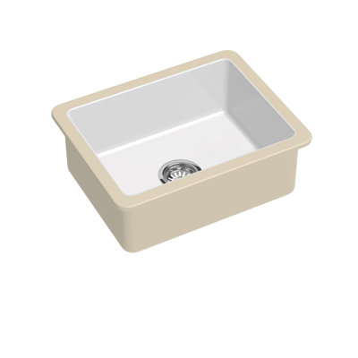Prag 23'' L Undermount Installation Single Bowl Fireclay Kitchen Sink