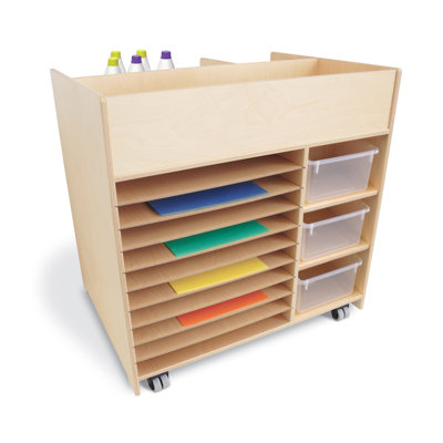 20 Compartment Manufactured Wood Teaching Cart