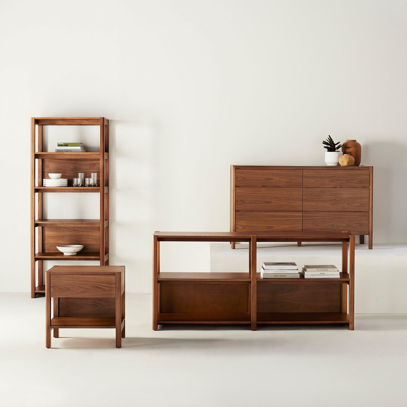 Versa 32" Acacia Bookcase, Walnut
