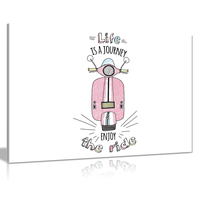 Scooter Life Quote - Wrapped Canvas Print, 61cm H x 91cm W