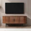 Meuble télé 55 po en noyer avec porte coulissante et compartiments de rangement - console de divertissement pour le salon, la chambre à coucher ou le bureau-87216221-87216220