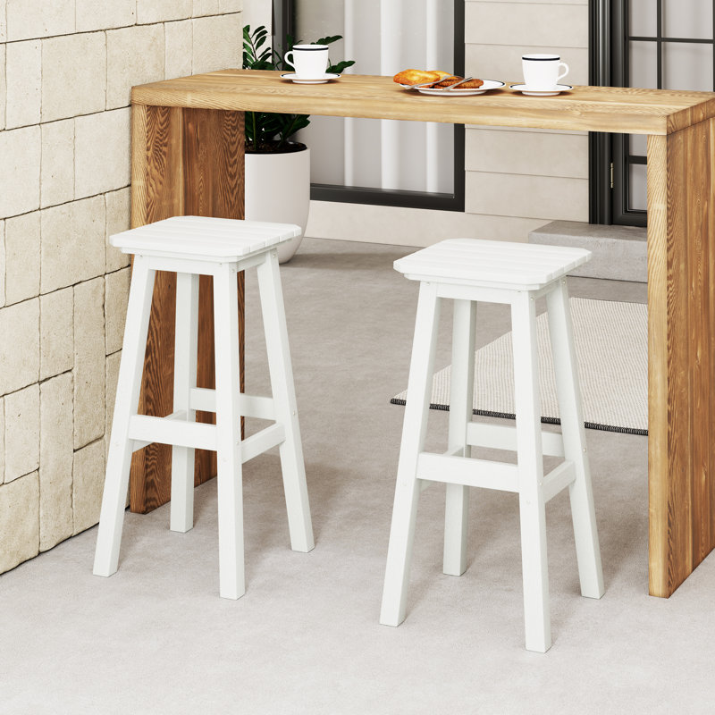 Ensemble de 2 tabourets de bar 29 "Vinnie, Blanc