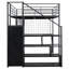 Lit mezzanine double avec poste de travail intégré, garde-robe, escalier de rangement et éclairage DEL, pour économiser de l'espace dans les chambres d'enfants