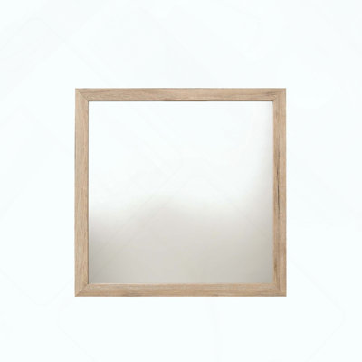 Miroir à finition naturelle avec cadre en bois moulé
