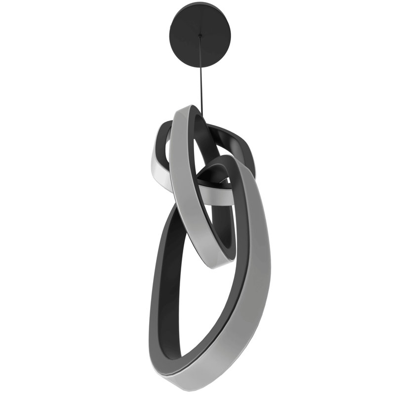 Circa Gold Looping Pendant, Matte Black