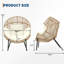 Fauteuil oval en osier surdimensionné avec coussin épais, chaise berçante ergonomique en rotin, structure en acier de 350 lb pour l'intérieur, l'extérieur, le patio et le salon