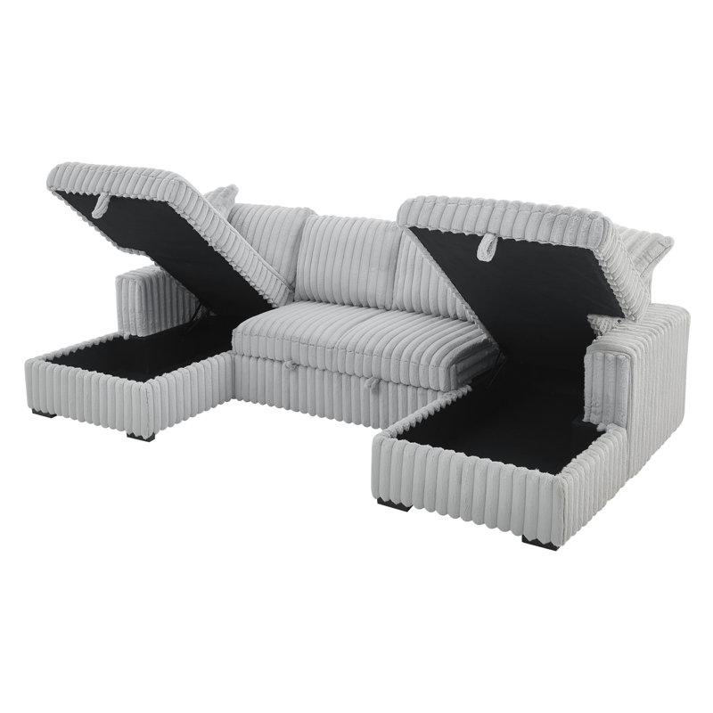 Myroslava 122-Inch U-Shaped Sleeper Sofa