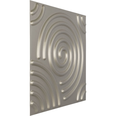 Panneau mural décoratif 3D en spirale EnduraWall l 19 5/8 po x H 19 5/8 po, aluminium brillant (couvre 2,67 pieds carrés)