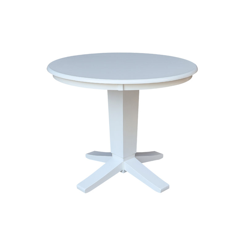 Table de salle à manger Grachan Ronund, Blanc, H 29,9 po x L 36 po x l 36 po