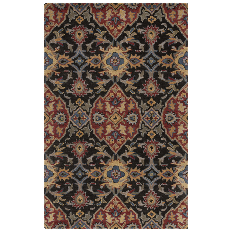 Ayofemi Hand Tufted Wool Floral Rug, Rectangle 3' x 5'