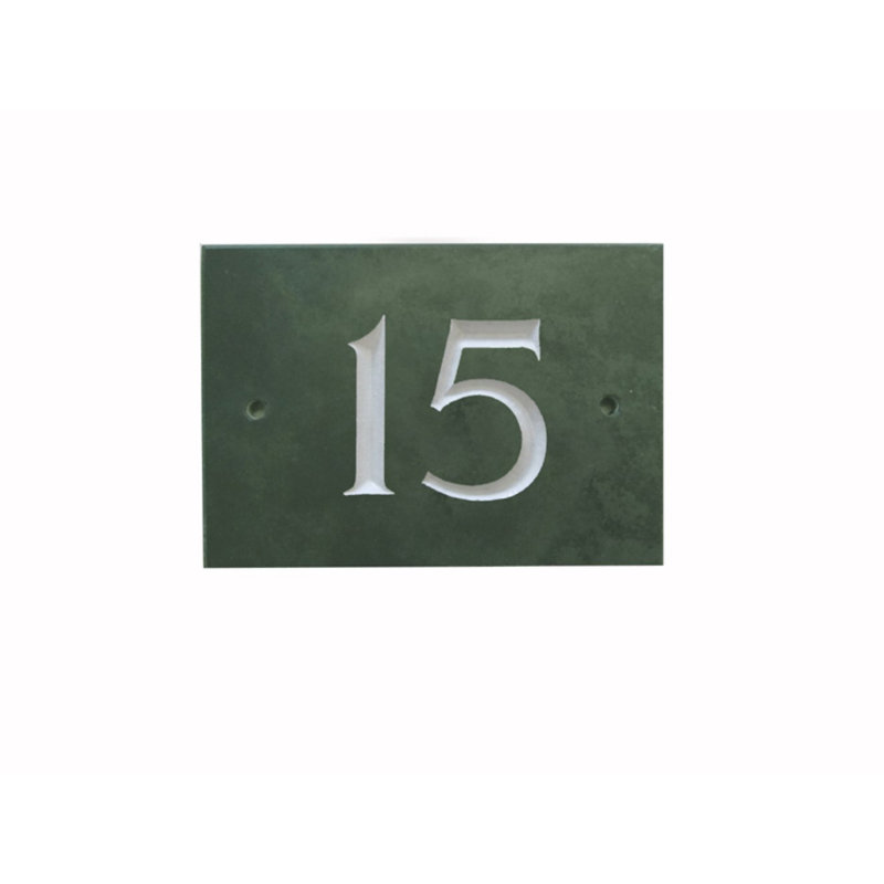 Odacia 10cm H Stone House Number, 15, Green