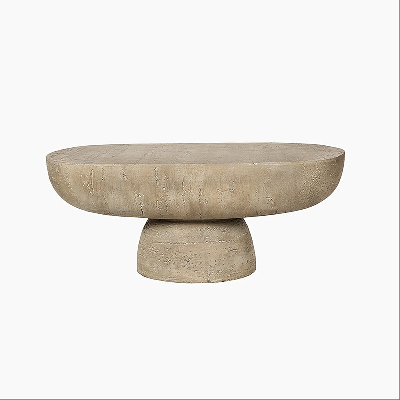 36X24x15" Cream Oval Coffee Table