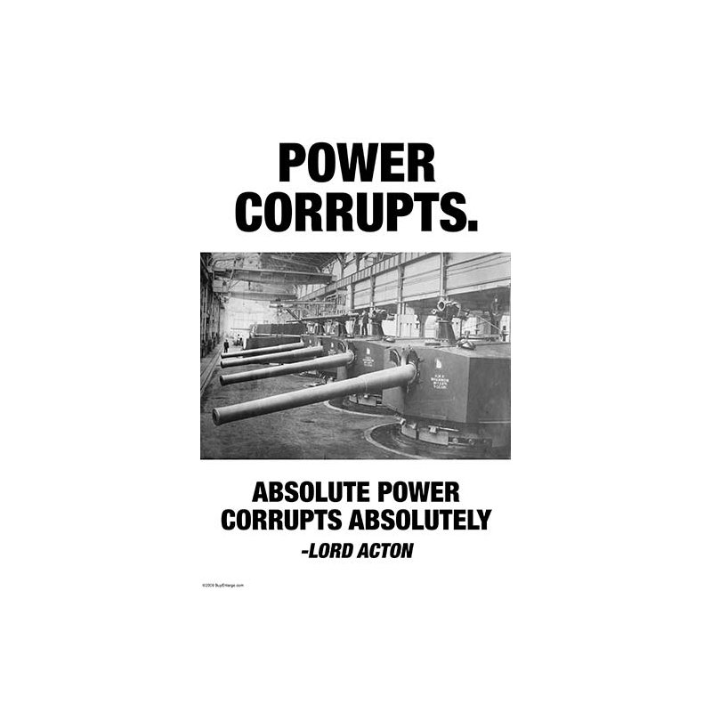 « power corromps » par wilbur pierce, impression, H 36 po x l 24 po