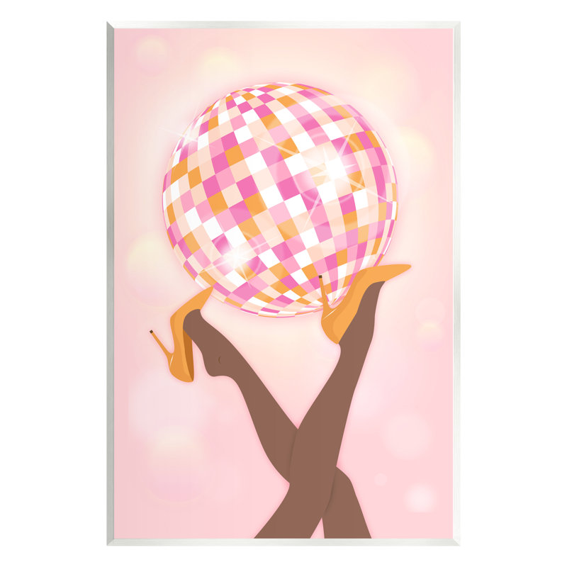 «Disco Ball Retro Dancing Legs» par Martina Pavlova, impression, H 19 po x l 13 po x P 0,5 po, Mdf