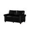 Similicuir noir pour le salon et la structure, expérience d'assise confortable, capacité de poids de 600 lb, processus d'assemblage facile, décoration des clous, espace de rangement avec des composants de qualité-355621227-355621224-355621236